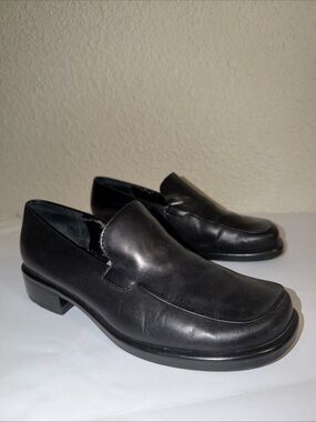 Franco Sarto Black Leather Slip-On Loafers